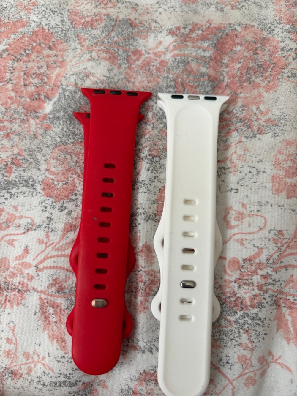 Silicone Replacement Wristbands in Red and White - Compatible Wearable Bands